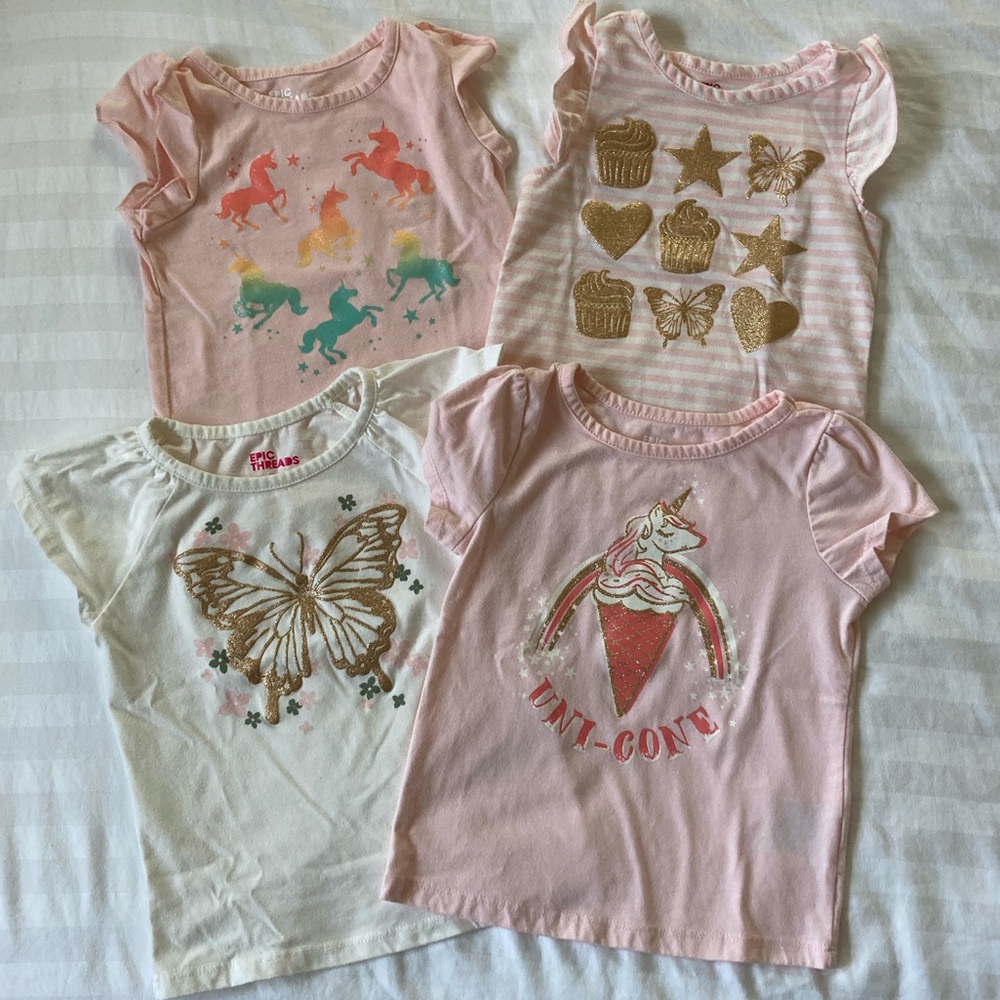 Epic Threads Lot of 4 Short Sleeve Tops Size 3T